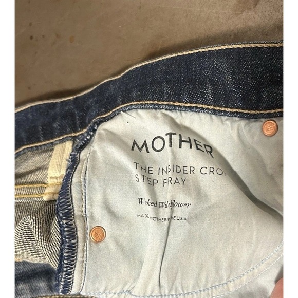 MOTHER Jeans The Insider Crop Step Fray Sz 28 Raw Hem (29x25) Wicked Wildflowers - Picture 10 of 12